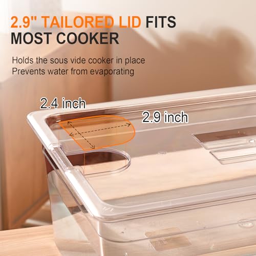 HOMENOTE Sous Vide Container 26 Quart With Lid,BPA Free Complete Accessories For Anova and Most Sous Vide Cookers,Anova Container Kit - color: Large Sous Vide Container-without accessories