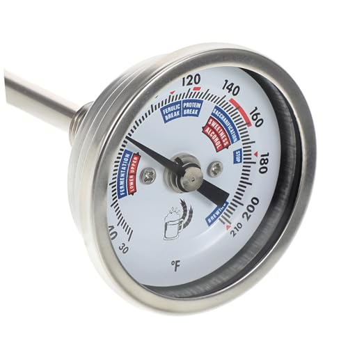 Cabilock 304 Stainless Steel Wine Thermometer High Precision Dial Thermometer for Winemaking and Brewing Corrosion and Rust Resistant for Homebrew and Wine Barrel Monitoring