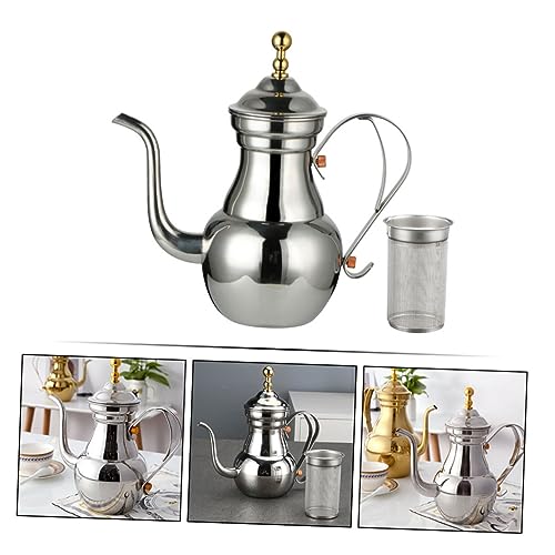 MAGICLULU Samovar Style Tea Kettle Kettle Thermometer Stainless Steel Teapot Tea Infuser Court Pot Hand Brewing Pot Design