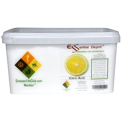 Citric Acid - 8 lbs - Anhydrous - Food Grade - Safety Sealed Wide Mouthed PP Container with Resealable Cap and Reattachable Handle