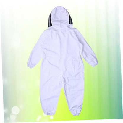 ORFOFE Professional Full Body Beekeeping Suit Keeper Suit Veil Hood XXL White