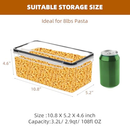 8pc 3.2L Airtight Canisters with Lids, Kitchen Dry Pantry Storage | 8pack 3.2L airtight canisters lock moisture out. Stackable bins hold all kinds of daily dry foods for kitchen pantry use - size: 8 pcs(3.2L)