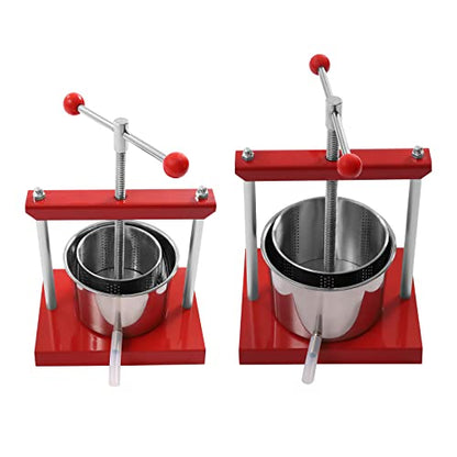Durable 3L/6L Stainless Steel Cheese Tincture Herb Fruit Wine Manual Press for Making Wine or Juice from Honey (3L+6L) - size: 3L+6L