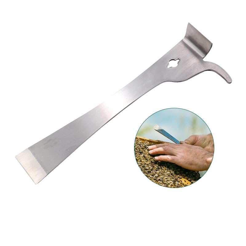 OhMill 2Pcs Beekeeper Hive Tools - Stainless Steel Hive Scraper & Spleen Lifting Clip for Beekeeping Accessories