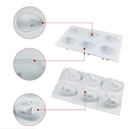 OCPO KITCHEN 3D Easter Bunny Silicone Mold for Baking Rabbit Shape Mousse Cake, French Dessert, Chocolate, Pastry, Pudding, Jelly, Cake Decoration Mold, Rabbit Shape (6 Cavity) - style: Bunny (6-Cavity)