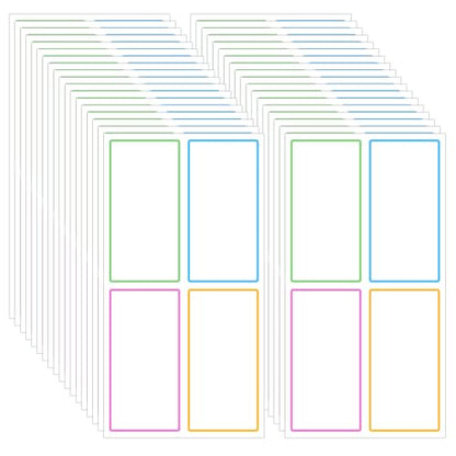 160 Pcs Dry Erase Labels, 2.4"x 1.2" Removable Dry Erase Stickers Waterproof Reusable Labels Easy Peel Off Sticky Notes for Storage Bins Whiteboard Refrigerator Food Containers Kitchen School Office