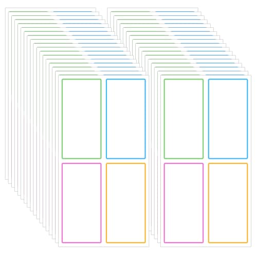 160 Pcs Dry Erase Labels, 2.4"x 1.2" Removable Dry Erase Stickers Waterproof Reusable Labels Easy Peel Off Sticky Notes for Storage Bins Whiteboard Refrigerator Food Containers Kitchen School Office