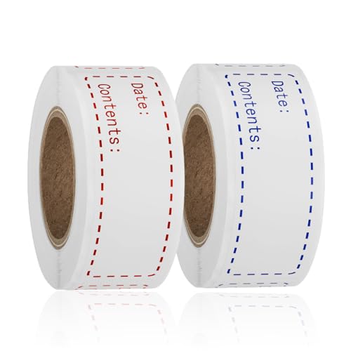 320pcs Removable Freezer Labels, 1 x 3 Inch Food Storage Stickers Food Labels, Refrigerator Freezer Paper Label, Mason Jar Labels Easy Clean Leaves No Residue, Red and Blue - color: Blue and Red