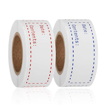 320pcs Removable Freezer Labels, 1 x 3 Inch Food Storage Stickers Food Labels, Refrigerator Freezer Paper Label, Mason Jar Labels Easy Clean Leaves No Residue, Red and Blue - color: Blue and Red