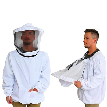 – Pullover Smock Jacket with Glove & Removable Veil, Thumb Straps, and Tool Pockets (Medium) - size: Adult Medium - Jacket