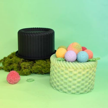 Silicone Mold, Basket-Shaped Baking Molds for Mousse Cake, Chocolate, Jelly, Candy, Wax, Candle Making, Non-Stick Food Grade Silicone Mould (G_ Flower Basket) - size: G_ Flower Basket