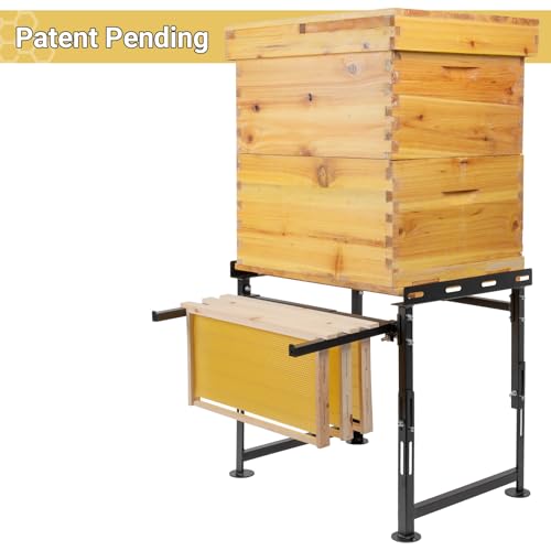 Upgrade Metal Hive Stand, Beehive Stand(Patent Pending) | Adjustable Height 15.5” - 21” & Width 15.5” - 25”, UV Resistant & Easy to Upgrade, Assemble Bee Stand for Beekeeping