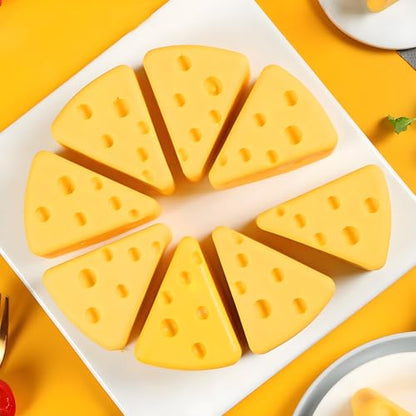 3D Cheese Silicone Baking Molds for Mousse Cake, 8-Cavity Chocolate Pan for French Dessert Pudding Ice Cream Candle - color: White-R0007