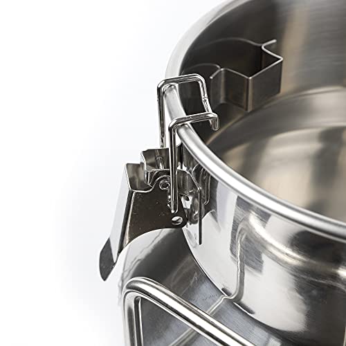 Milk Can with Sealed Lid, Stainless Steel Milk Transport Cans Wine Pail Bucket Tote Jug Pot Oil Liquid Storage Barrel with 2 Handles Sealed Silicone Anti-Leak Ring Lock Belt 20L 5.28 Gallon - color: 20l