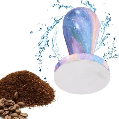 58mm Coffee Tamper, Star-Style Coffee Powder Press with Frosted Handle, Stainless Steel, Food-Grade, for Professionals and Beginners