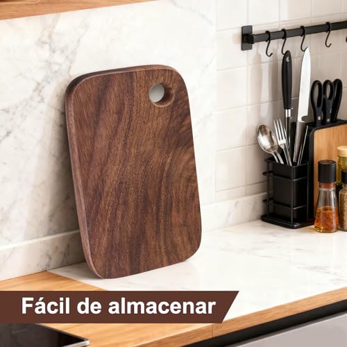 Wood Cutting Boards For Kitchen, Small Portable Walnut Chopping Boards For Outdoor Cooking Draining Lunch Boxes, Serving Boards for Sandwich Cheese Meal Breakfast(S （15.5 * 8.5 * 1）) - size: S （15.5*8.5*1）