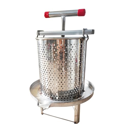 Mesh Honey Press Extractor Honey Extractor, Honeycomb Pressing Machine, Manual Stainless Steel Household Mesh Honey Extracting Equipment for Small Beekeeping, Fruit Wine and Juice Making