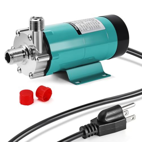 MRbrew Wort Pump Stainless Steel for Wort Transfer, Magnetic Beer Pump Brew with 1/2” NPT Thread Head, Quiet Operation & Excellent High Temperature Resistance System Beer Brewing Kit (Green) - size: Green Pump