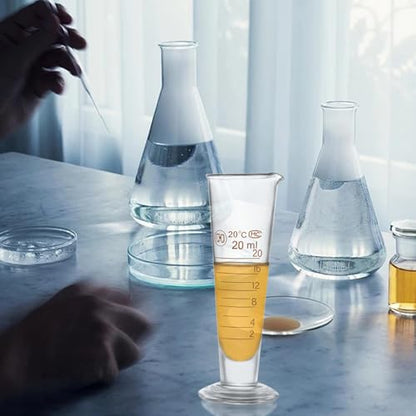 Professional Lab Graduated Measuring Cup with Spout 25ml Wide Mouth Glass Conical Beaker Thickened Borosilicate Beaker Heat Resistant (25ml) Transparent - size: 25ml