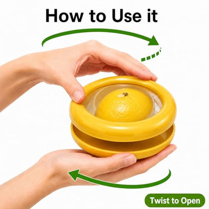 Reusable Food Cover with Lid Stretch Wrap Saver for Fruit and Vegetables Kitchen Storage Cover for Onion Lemon Tomato - color: Yellow