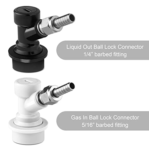 TMCRAFT 6.5 Gallon Ball Lock Keg, Stainless Steel Double Ball Lock Post Corny Keg with Quick Disconnect Set for Home-brewing(24.5L)