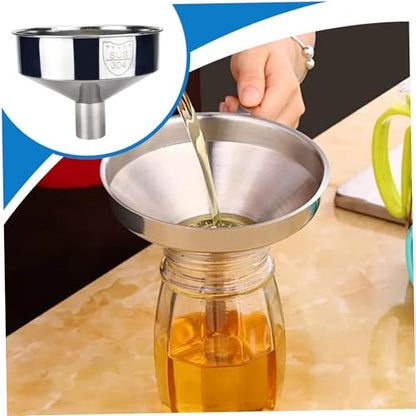 Large Mouth Funnel, 8-Inch Wide Stainless Steel Funnel for Kitchen Use, Seamless Design for Liquids & Dry Goods