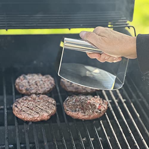 Outset Burger Smasher, Stainless Steel, 6" Grill Burger Press - size: 6" Burger Smasher