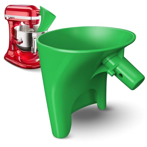 Flour Funnel Kitchen Aid Mixer, 2026 New Latest Upgraded Large Funnel, Mess-Free Flour Funnel Suitable for 7qt Lift-Type Kitchen Aid Mixer,Dishwashe Spill Proof Stand Mixer Attachment(Green) - color: green-pro