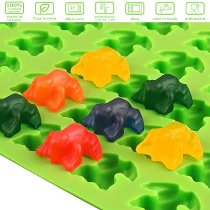 Sakolla Mini Frog Candy Molds, 100 Cavities Silicone Molds for Chocolate, Gummy, and Mints, Set of 2 with 2 Droppers (Green) - color: Mini Frog/Green