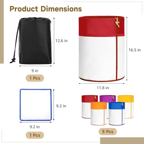 5 Gallon 5 Pcs Reusable Bags, Strainer Mesh Filter 25 to 220 Nylon Fine, with Pressing Screen & Storage DIY Drink Bucket Cold Brew, for