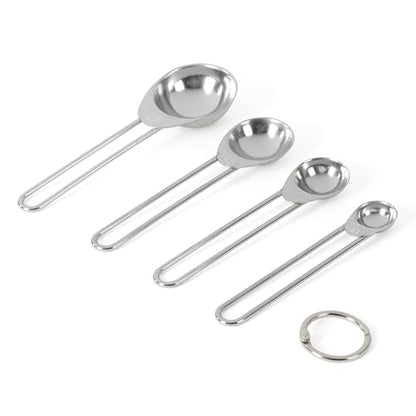 Martha Stewart Richburn 4-Piece Stainless Steel Measuring Spoons Set – Durable and Accurate Kitchen Measuring Tools for Baking and Cooking - color: Silver