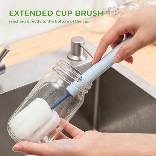 Fermentation Kit for Wide Mouth Mason Jars, 26-in-1 Complete Fermentation Starter Kit with 4 Stainless Steel Lids, 4 Glass Weights, 4 Airlocks, 24 Labels, Long Handle Brush, Silicone Tong & Pounder
