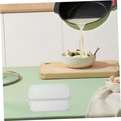 Cabilock Refrigerator Cheese Preservation Box with Lid Transparent Food Storage Container for Kitchen Bread Fruit Snack Airtight Fresh Keeping Case Compact Space Saving Design Reusable for