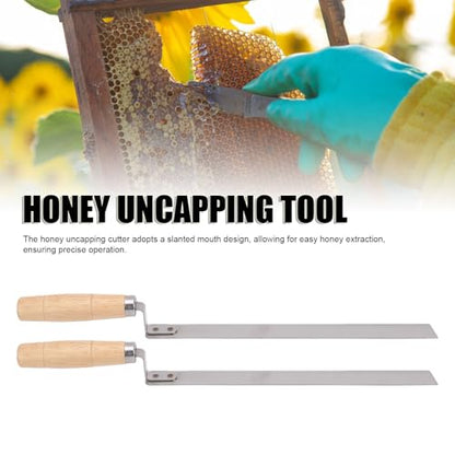 Haofy Honey Uncapping Knife Honey Extraction Tool Beekeeping Scraper 14.96 Inch with Wooden Handle for Beekeepers