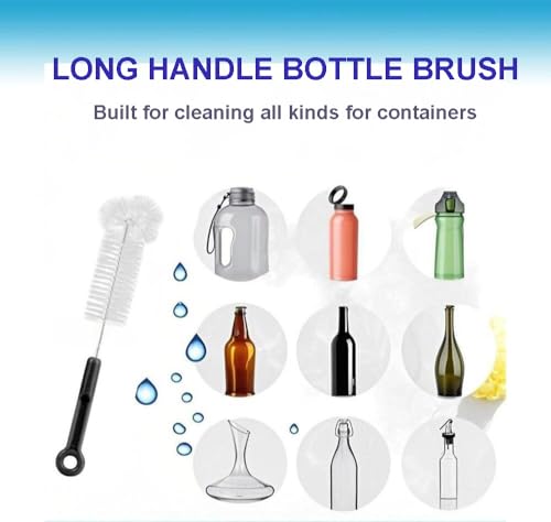 3 Pack Bottle Cleaning Brush Set with Detachable Keychain Ring, Narrow Neck & Straw Cleaner, Portable for College Dorm & Travel