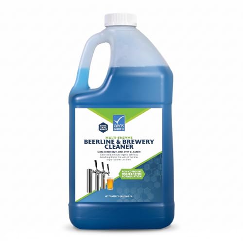 Multi-Enzyme Beer Line Cleaner, 1 Gallon, Professional Brewery and Kegerator Draft System Cleaning Solution, Non-Corrosive pH-Neutral Enzyme Formula for Bars, Pubs, and Headbrewers - size: 1 Gallon