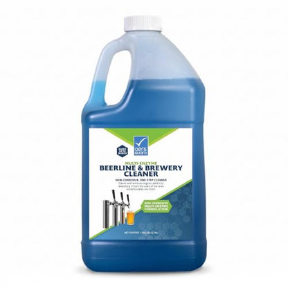 Multi-Enzyme Beer Line Cleaner, 1 Gallon, Professional Brewery and Kegerator Draft System Cleaning Solution, Non-Corrosive pH-Neutral Enzyme Formula for Bars, Pubs, and Headbrewers - size: 1 Gallon