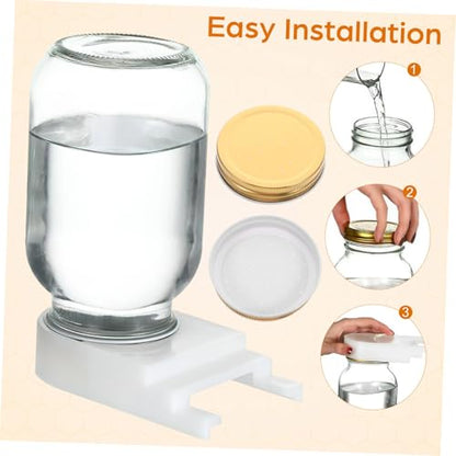 Kisangel 5pcs Metal Bee Feeders Lids Mason Jar Lids Reusable Beehive Watering Station Entrance Lid for Easy Installation Water Feeding Dispenser
