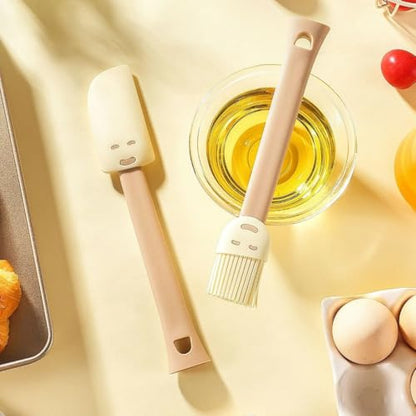 Silicone Pastry Brush and Spatula Set, | BPA Free, Heat Resistant, Non Stick, For Baking, BBQ, Grilling