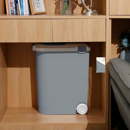Ashfield & Harkness: Airtight Pet Food Storage Container - 30lbs/36 Qt, Grey - Lightweight Bin, Measuring Scoop, Snap Latch, Dogs-Cats-Animal Supplies - color: Grey, size: 30 lbs