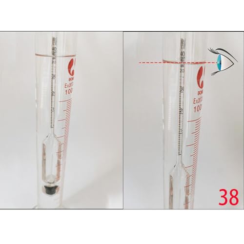 5 Pieces Hydrometer Alcohol Meter Test Kit 0-100% Household Alcohol Hydrometer Concentration Meter Tester for Spirits/Distillates Whiskey with Thermometer Glass Cylinder Wooden Storage Box