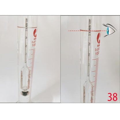 5 Pieces Hydrometer Alcohol Meter Test Kit 0-100% Household Alcohol Hydrometer Concentration Meter Tester for Spirits/Distillates Whiskey with Thermometer Glass Cylinder Wooden Storage Box