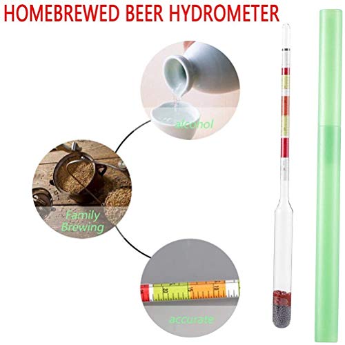 3 Scale Home Brew Hydrometer Wine Beer Cider Alcohol Testing Making Triple Scale Tester 3-in-1Densimeter Alcohol Brix Meter