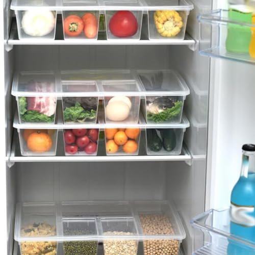 UPKOCH Divided Refrigerator Bin Lid Fridge Organizer Bins Small Storage Box Lid Food Fresh Containers