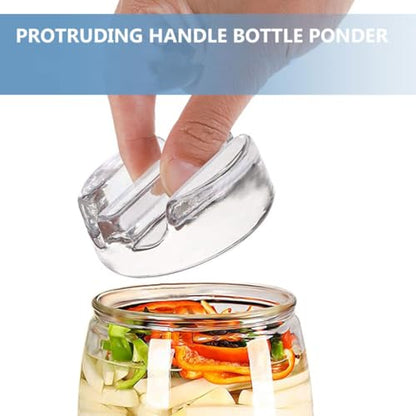 INOOMP Glass Fermentation Weights for Mason Jars, Wide Mouth Flat-bottomed Glass Lids for Fermenting and Canning, Kitchen Jar Accessories Set of 4