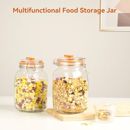 50 Oz Glass Fermentation Jars Kit - 2 Pack Kimchi Wide Mouth Fermenting Container with Airlocks, Sauerkraut Fermenter Making Set for Pickling Canning Sauce, Includes Recipes - size: 2 Pack 50 Oz