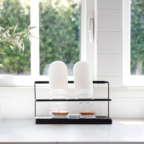 Selegna Diatomaceous Earth Bottle Drying Rack, Baby Bottle Drying Rack, Over Sink Instant Dry Small Dish Drying Rack & Bottle Dryer, Space Saving Narrow Two Tier Tower Water Bottle Drying Rack (White) - color: White