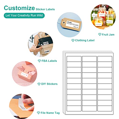 MFLABEL 1" x 2-5/8" Address Labels for Laser & Inkjet Printers 15,000 White Shipping Stickers(500Sheets,30/Sheet)+48 Free Fragile Stickers | Easy to Peel,Mailing Labels for Packages, Shipping - size: 1" x 2-5/8" (30-up), style: 500 Sheets