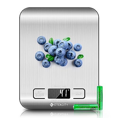 Etekcity Food Kitchen Scale, Digital Grams and Ounces for Weight Loss, Baking, Cooking, Keto and Meal Prep, LCD Display, Medium, 304 Stainless Steel - color: Stainless Steel