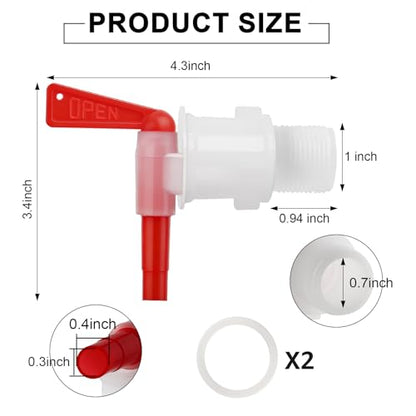 FERRODAY 3 Pack Bucket Spigots for 5 Gallon Bucket Spigot Bottling Bucket Plastic Spigot Fermenting Spout Bottle Spigot Tap Homebrew Wine Making Supplies with 0.4" Barb Spout Spigot for Bucket(Red) - size: 3 Bucket Spigot-Red